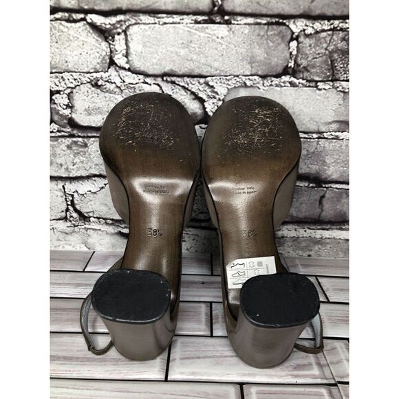 Audley Taupe Satin Fabric Closed Slingback Dress Block Heels Women 38.5EU/8M US - Picture 16 of 16